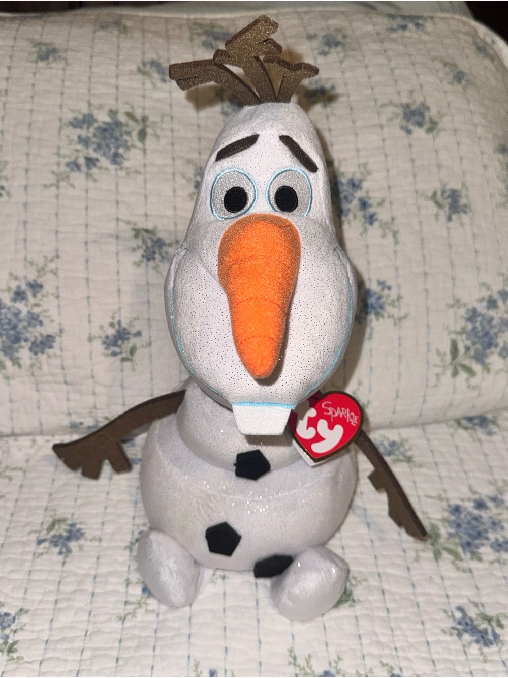 Ty Disney Frozen Olaf Sparkle Plush 2015 NWT Beanie Buddies Snowman
